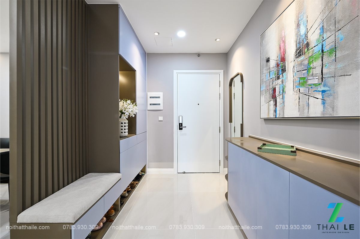 Thi công nội thất phòng khách căn hộ Hà Đô Centrosa - Block O1